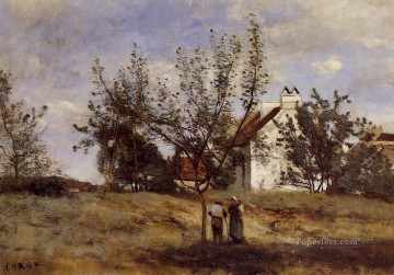  cosecha pintura - Un huerto en la época de la cosecha romanticismo al aire libre Jean Baptiste Camille Corot